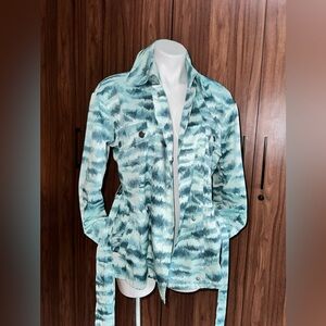 NWOT Inc International Concepts Printed Jacket Natural Size Medium